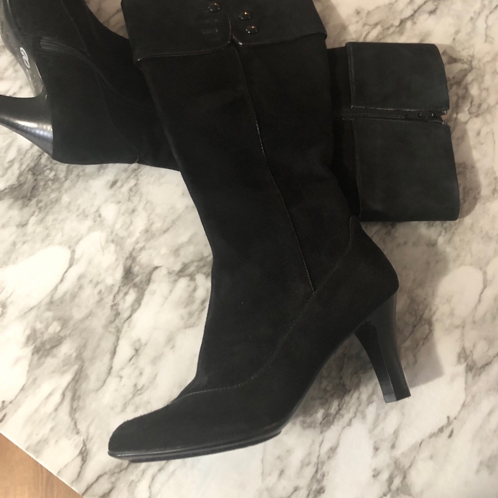 Sofft tall black suede boots